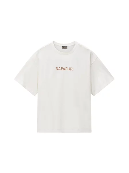 NAPAPIJRI Tricou S-HYTTE maro cămilă / albastru deschis / maro alb