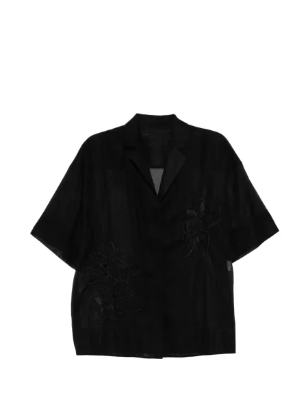 Cămașă Less cu model floral cu aplicații negru