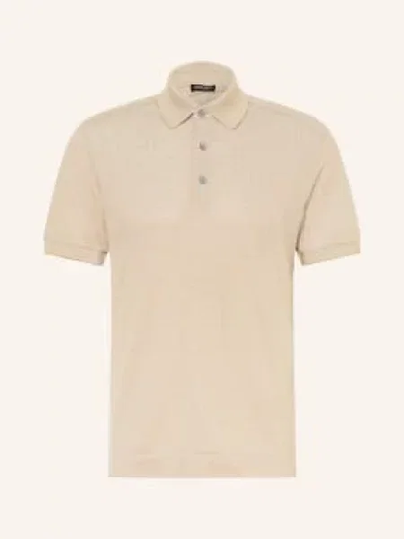 Zegna Polo Tričko Piqué S Hedvábím béžová