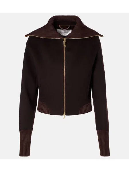 Kurtka bomber Victoria Beckham wełniany brązowy
