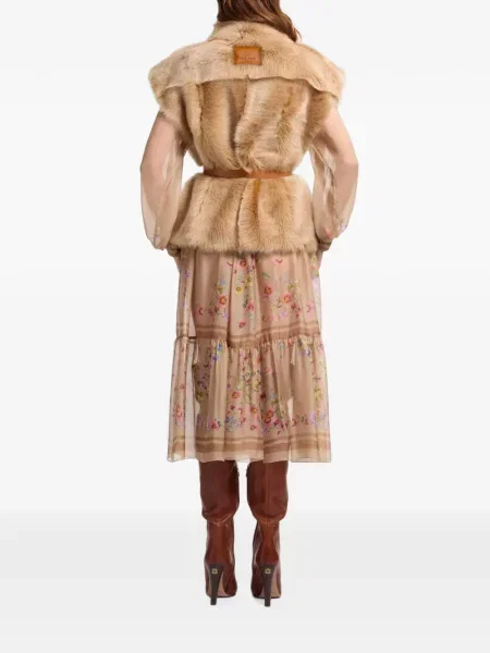 Cu centură vestă Elie Saab cu blană