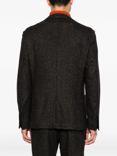 Geacă Eleventy tricotate cu model herringbone maro