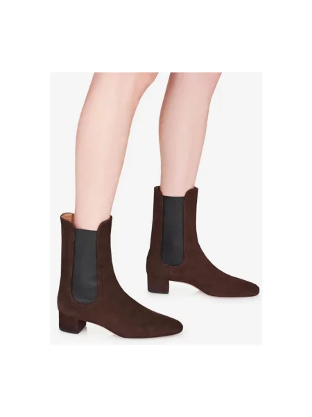Sztyblety Aquazzura zamszowe chunky brązowe