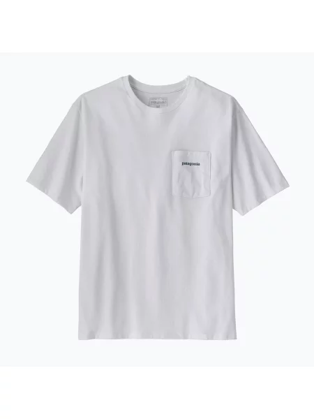Tricou pentru bărbați Patagonia Boardshort Logo Pocket Responsibili fiber white alb