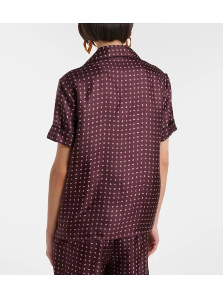 Cămașă Saint Laurent de mătase cu imagine