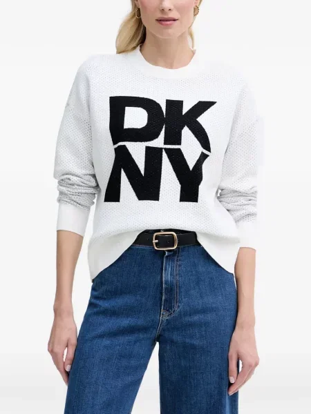 Pulover Dkny cu autograf alb