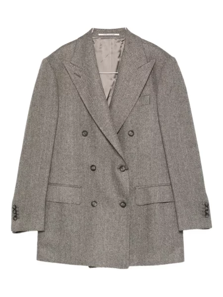 Geacă Tagliatore cu model herringbone gri