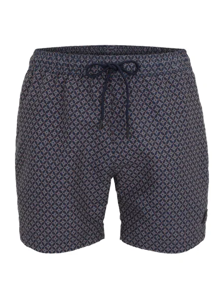 BOSS Plavecké šortky Vibe námořnická modř / světlemodrá oranžová