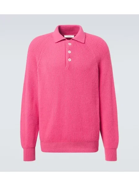 Tricou polo Umit Benan din cașmir roz