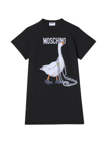 Rochie tip cămașă Moschino cu imagine negru
