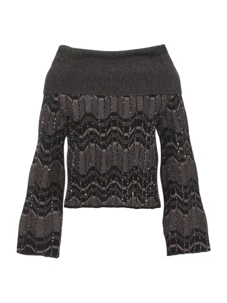 Sweter D.exterior z cekinami brązowy