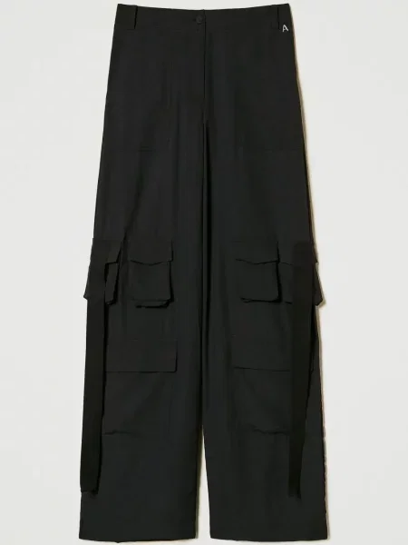 Pantaloni cargo Twinset negru