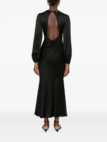 Rochie maxi Twinset din dantelă negru
