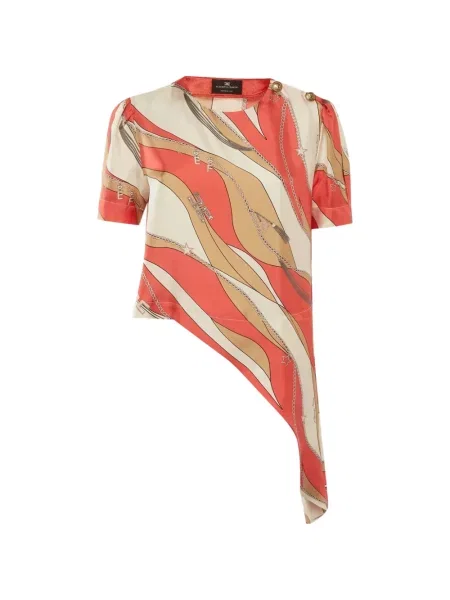 Top Elisabetta Franchi asimetric portocaliu
