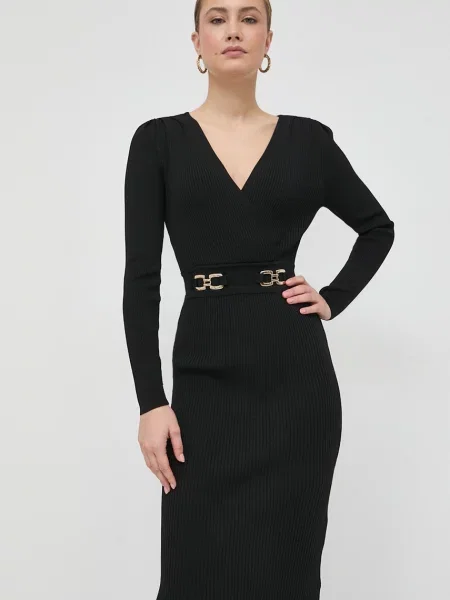 Morgan rochie midi drept negru