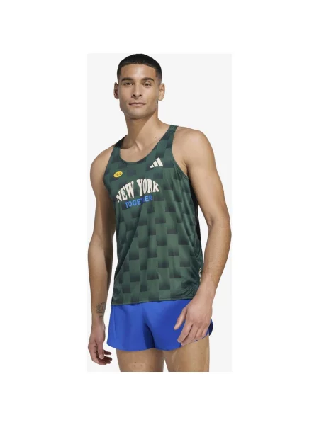Koszulka bezrękawnikowa damska adidas Adizero NYC Running ciemny XS zielony