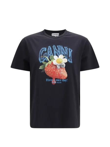 Tricou Ganni cu imagine negru