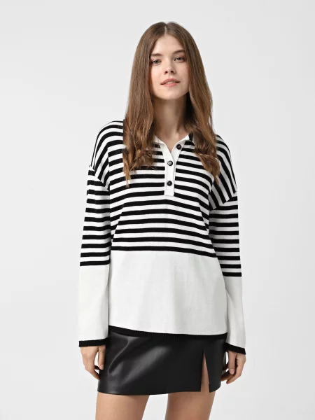 Джемпер Braska молочний бавовна/акрил