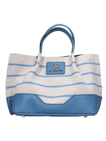 Wielobarwność torebka La Carrie skórzana w paski