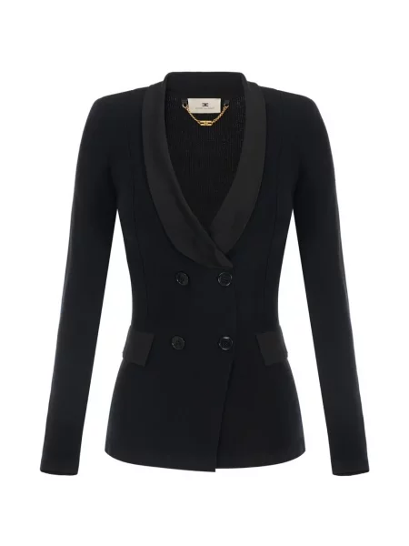Geacă Elisabetta Franchi tricotate negru