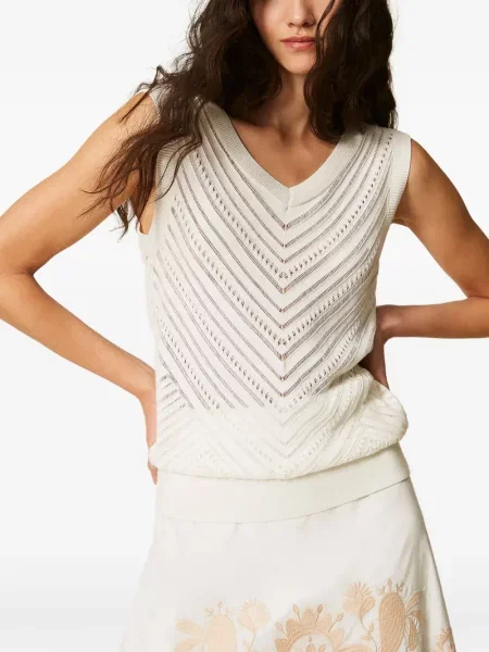 Top Twinset tricotate alb