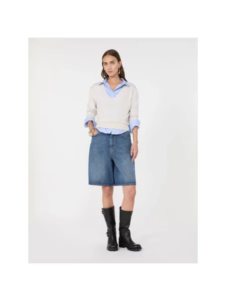 Sweter Weekend Max Mara z kaszmiru beżowy