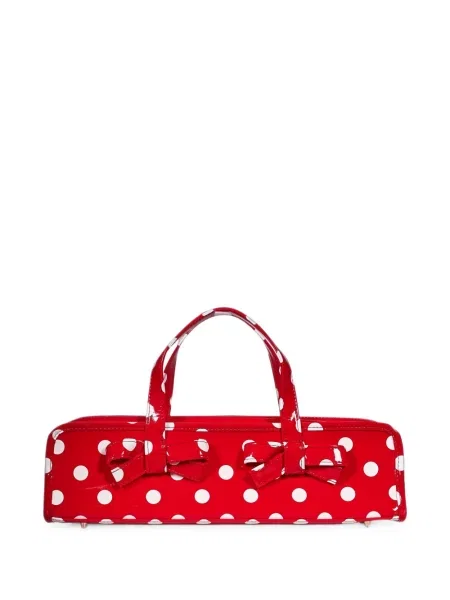 Geantă shopper Comme Des Garçons cu funde cu buline roșu