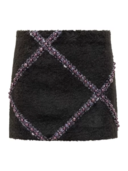 Mała spódnica mini Des Phemmes mini z futerkiem czarna