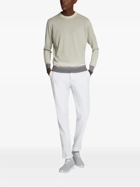 Cu centură pantaloni Kiton alb