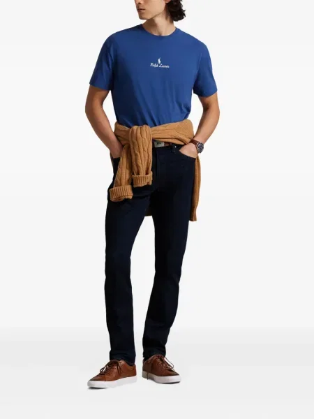 Șapcă Polo Ralph Lauren cu broderie din țesătură twill în carouri albastru