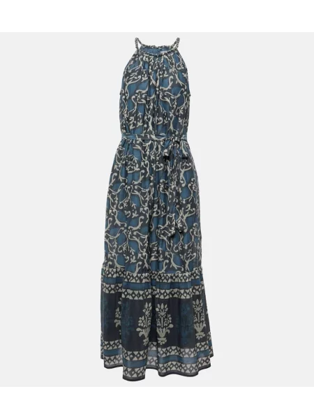 Hodvábne oblekové midi šaty Velvet po kolená modrá