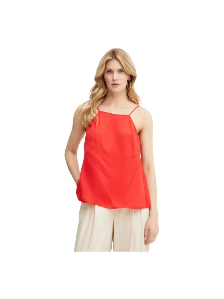 Top Twinset z krepy czerwony