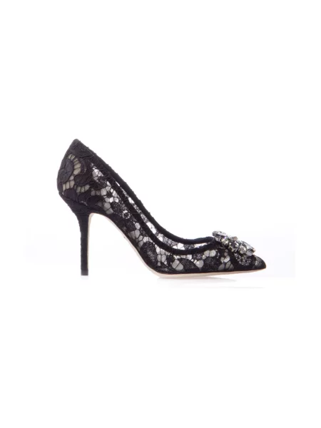 Czółenka Dolce And Gabbana koronkowa czarna