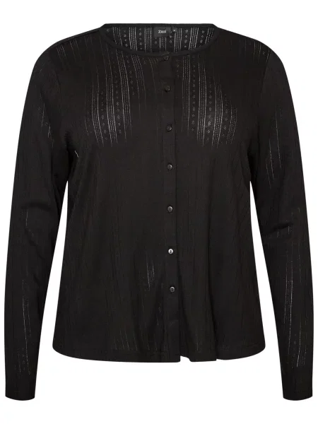 Zizzi Geacă tricotată POINTY' negru