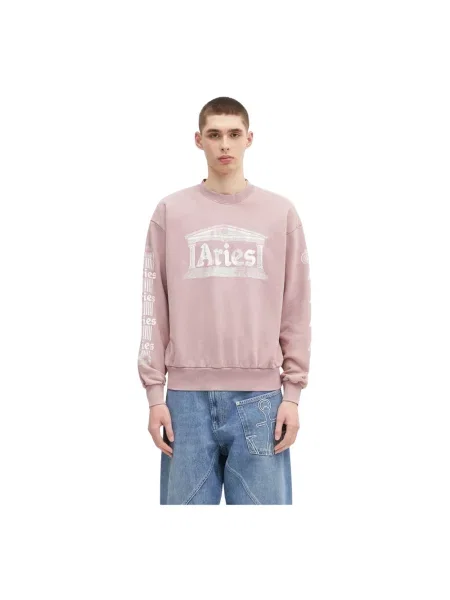 Aries bluza Aged Ancient Column Sweat różowa