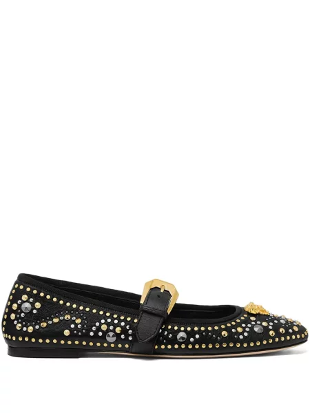 Balerini Versace fără toc negru