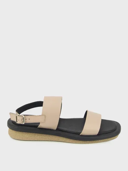 Шкіряні босоніжки Respect бежеві