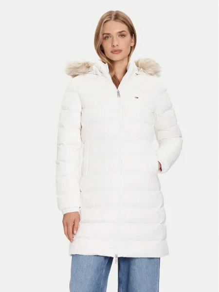 Пухено яке Tommy Jeans бяло