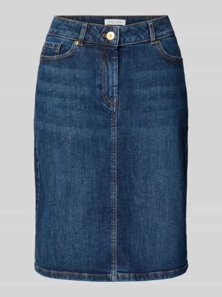 Spódnica o kroju regular fit w wyglądzie denim Christian Berg Woman granatowa