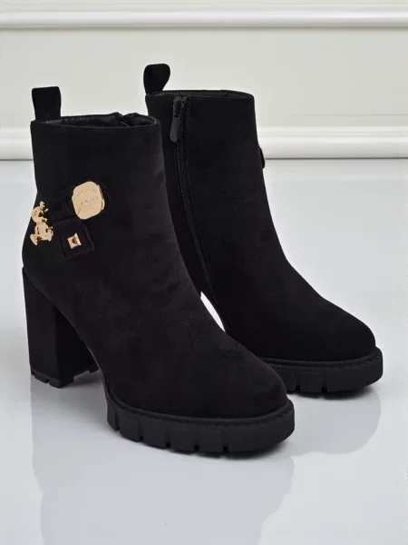 Botine Resti din piele negru