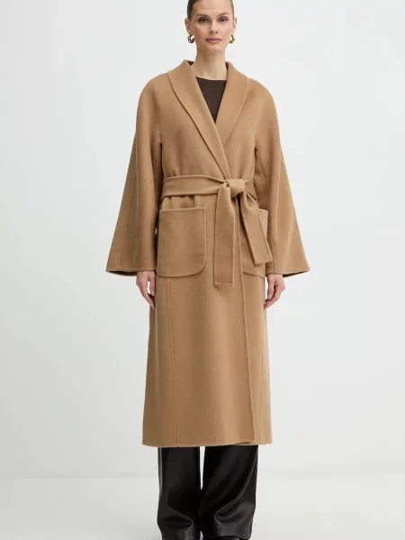 Luisa Spagnoli płaszcz wełniany brązowy
