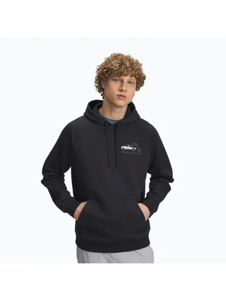 Hanorac pentru bărbați Under Armour Rival Fleece HBR Logo Hoodie black/white alb