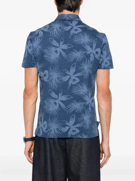 Polo Gran Sasso cu model floral cu imagine albastru