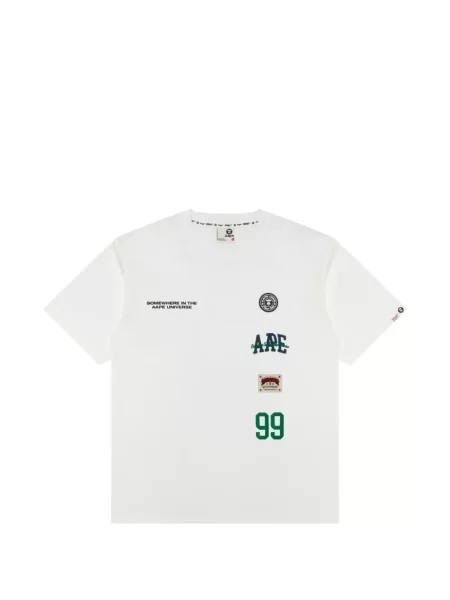 Tricou Aape By A Bathing Ape cu autograf alb