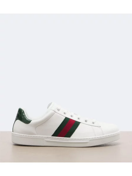 Bőr csíkos sneaker Gucci Ace fehér