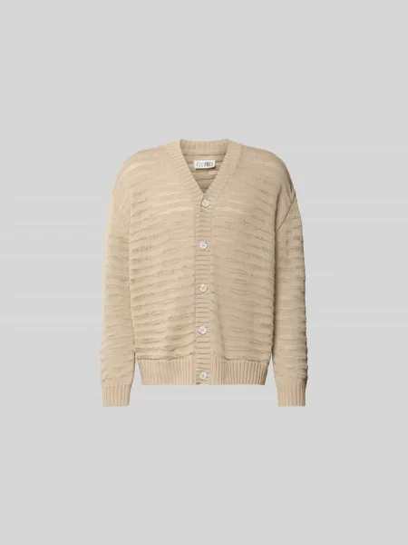 Kardigan o kroju relaxed fit w dzianinowym stylu Mm6 Maison Margiela beżowy