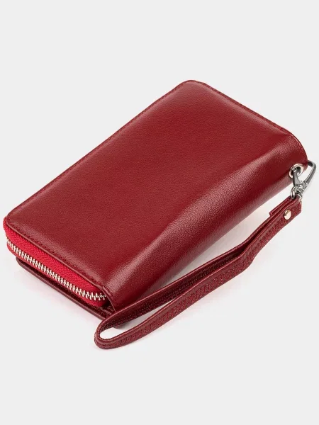 Кожаный кошелек St Leather Accessories бордовый