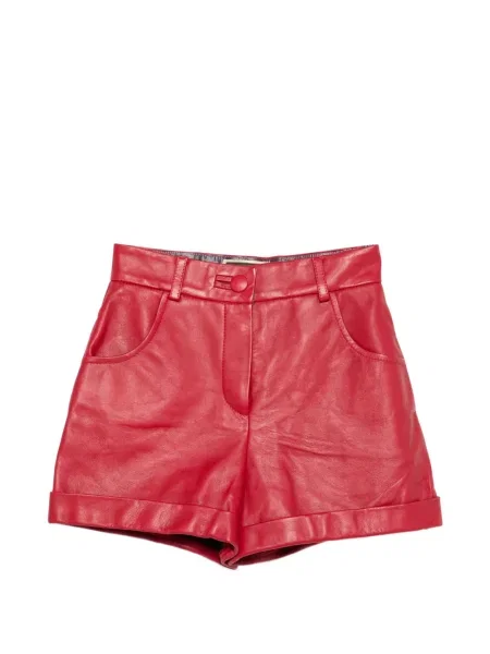 Pantaloni scurți Mitiliane Couture din piele roșu
