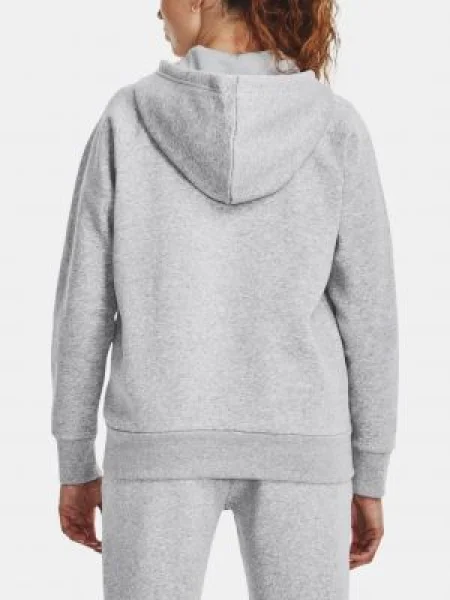 Fleecová mikina s kapucňou Under Armour s kapucňou sivá