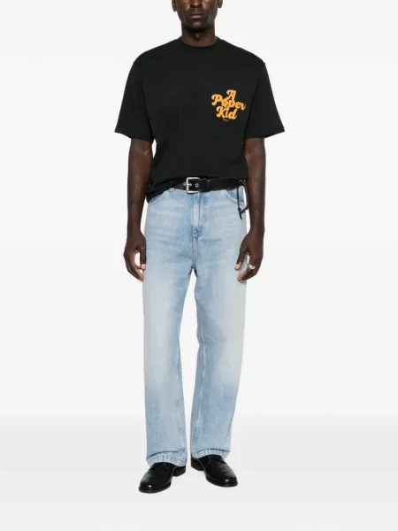 Scurt tricou A Paper Kid cu imagine negru